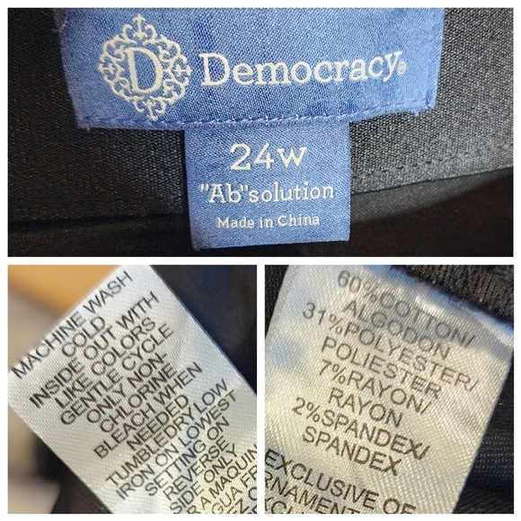 NWT Democracy Ab Technology Black High Rise Skinny Jeans Stretch Denim Size 24W - Picture 16 of 16